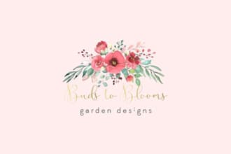 create feminine floral botanical boho logo in 24 hrs
