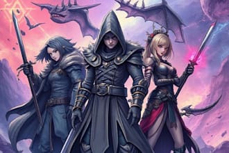 draw characters dnd, cyberpunk, anime, fantasy