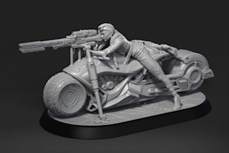 miniature model, tabletop game accessories design, custom weapons sculpt, stl 3d