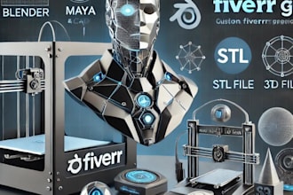 create custom 3d stl files for 3d printing cnc and miniatures