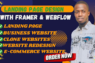 design landing page with webflow and framer and responsive webflow website