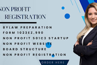 register your nonprofit 501c3 tax exempt, ein, 990 and bylaw for your business