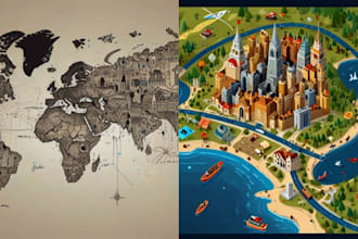create custom map game map vector map book map google map landscape fantasy map