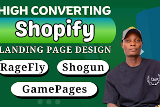 create one product shopify store, landing page by pagefly, gempage, shogun