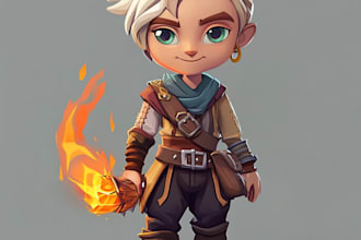 make a design 2d game characters and game assets