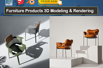 design realistic 3d product or 3d furniture modeling and rendering