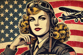 create retro vintage pop art retro comic portraits illustrations