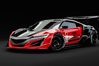custom 3dcar,realistic exterior,sport car render, front fender,racing car,bumper