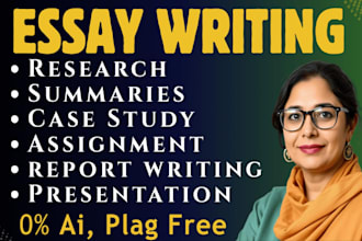 essay writing, assignments, reports, presentations, research and summaries