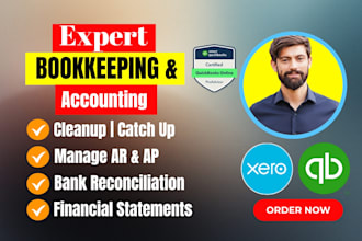 do bookkeeping, cleanup and bank reconciliation in qbo, xero, quickbooks