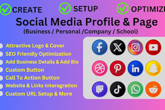 create and set up professional social media accounts for your business