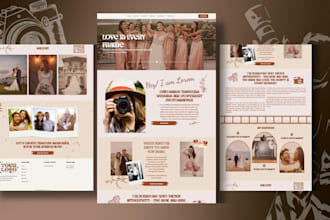 create a photography website with portfolio, online booking, gallery and SEO