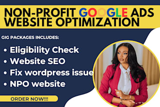 audit and optimize your npo website for google ads grant , wordpress fix