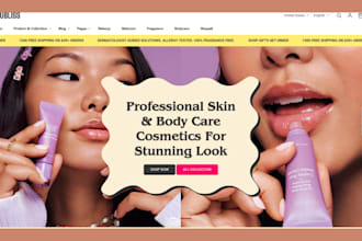 design stunning skin care shopify store beauty skin care website cosmetics store