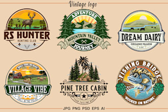 make awesome vintage and minimalist logo design
