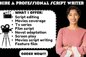 write screenplay movie script feature film script   short film screenwriting