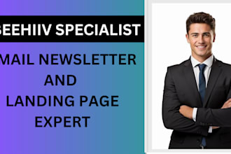 setup  beehive newsletter and landing page design for beehiiv