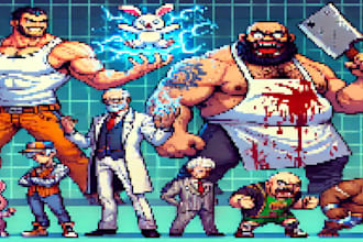 pixel art pixel sprite, game animation, pixel animation game art character