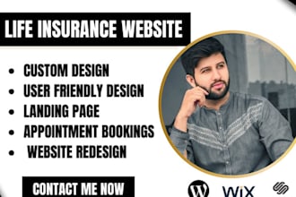 professional life insurance wordpress website design wix landing page