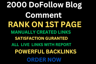 build  high da google indexed dofollow blog  comment backlinks