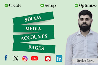 set up and manage social media business pages and youtube channel optimization