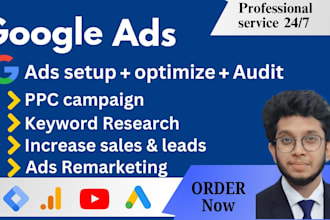 audit, setup, and optimize google ads and PPC campaigns for your website goals