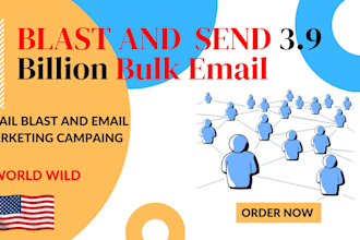send 420 million bulk email blast, email marketing campaign to inbox and SMS