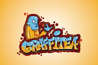 make graffiti logo or graffiti illustration with copyrights
