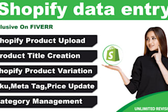 do shopify data entry and shopify product listing