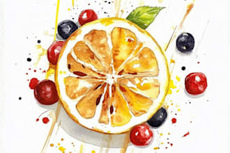 create amazing watercolor food illustrations