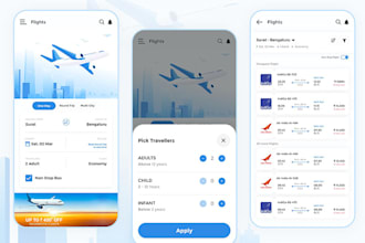 develop flight booking app, hotel booking app, airline app, travel and tour app