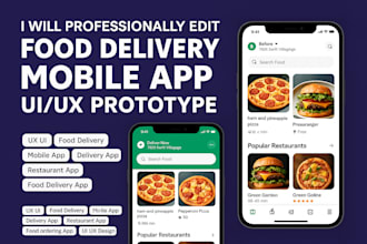 design UX UI for food delivery, grocery app, online ordering and website