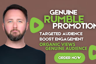 promote rumble video, channel to get live chatters, subscribers and followers