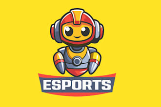 make gaming robotic mascot logo