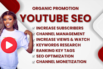 do youtube video promotion, channel SEO growth, manager for ranking monetization