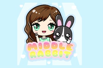 design cute kawaii logo for your business