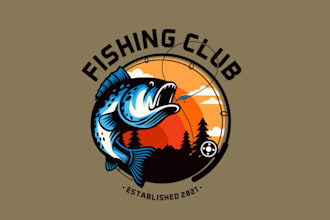 create fishing and hunting logo