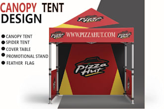 design custom canopy , flag with 1 hour express delivery