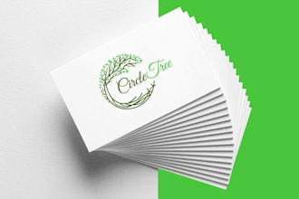 do pretty green leaf nature circle tree and root logo design