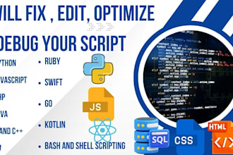 debug fix error code write python sql lua htmlcss unity csharp php nodejs script