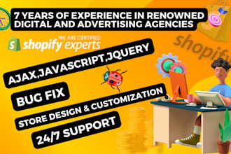 do shopify bug fix, custom liquid code and shopify customization