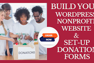 nonprofit website charity website ngo website  with donation system in wordpress
