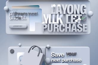 make stylized retail website logo, 3d,2d, icon graphics design ad banner, media