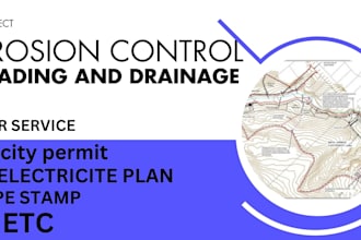 design and stamp erosion control, grading, and drainage plans in autocad