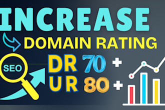 manually increase ahrefs domain rating, authority SEO backlinks, DR upto 50