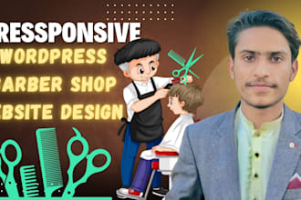 create a barber shop, hair salon, hair extension website