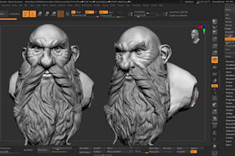 sculpt 3d head model, 3d bust, 3d face 3d portrait  in zbrush for 3d printing