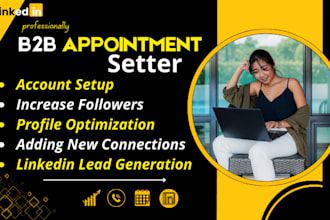 be your linkedin marketing manager and b2b appointment setter