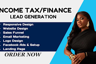 generate income tax leads tax website finance website tax preparation tax leads