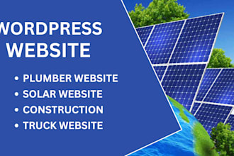 build solar wordpress website plumbing website construction website for service